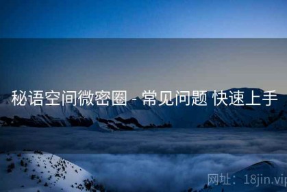 秘语空间微密圈 - 常见问题 快速上手