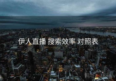 伊人直播 搜索效率 对照表