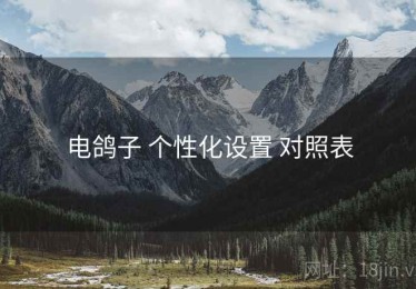 电鸽子 个性化设置 对照表