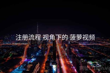 注册流程 视角下的 菠萝视频