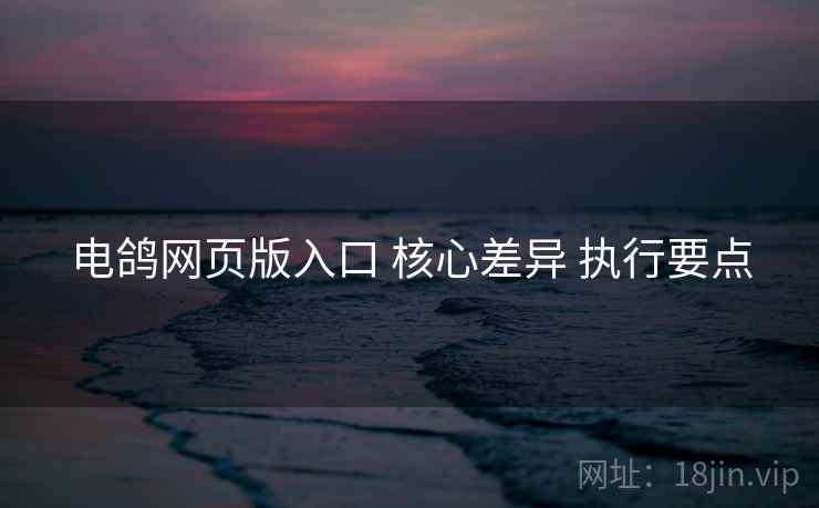 电鸽网页版入口 核心差异 执行要点