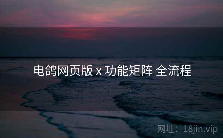 电鸽网页版 x 功能矩阵 全流程