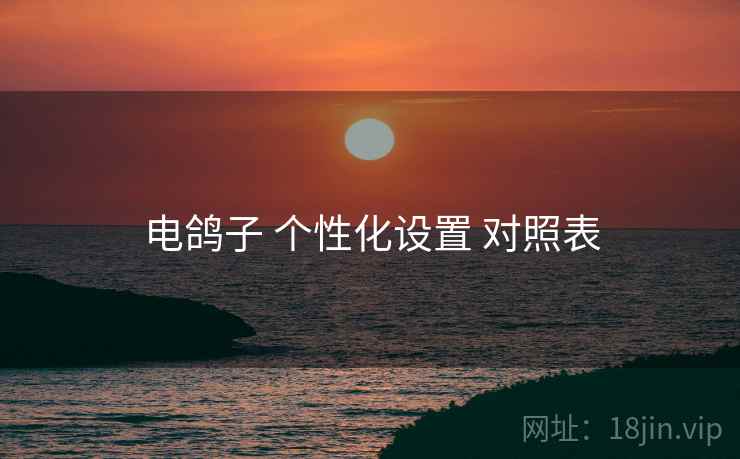 电鸽子 个性化设置 对照表
