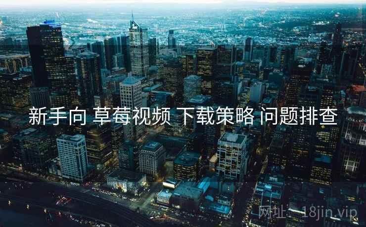 新手向 草莓视频 下载策略 问题排查
