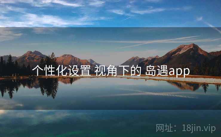 个性化设置 视角下的 岛遇app