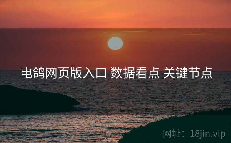 电鸽网页版入口 数据看点 关键节点